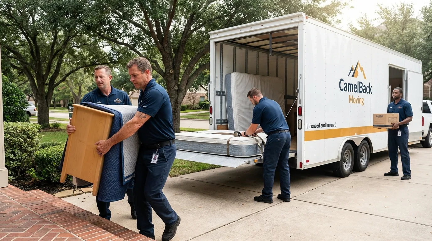 Crew loading residential truck for cross-state move from Trinidad, CO
