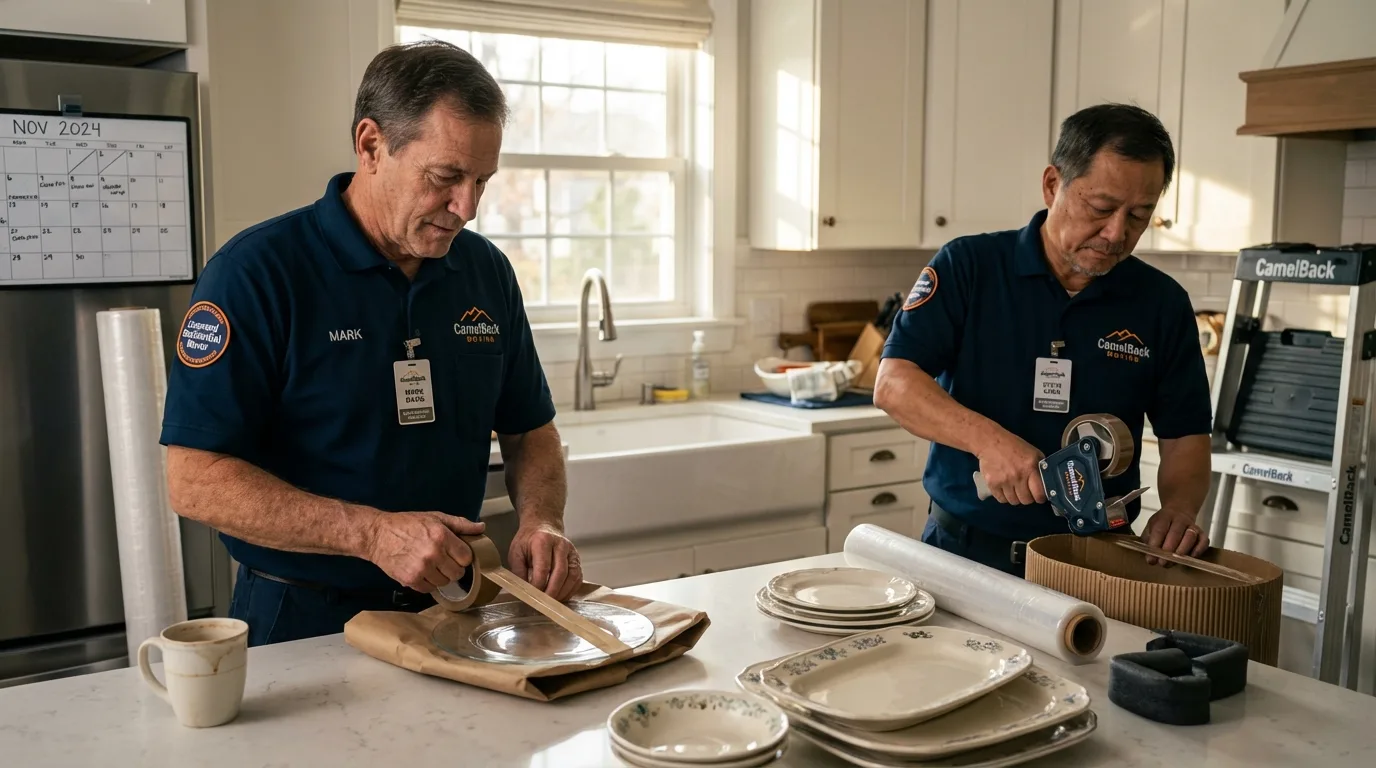 Professional crew packing kitchen dishware in Trinidad, CO